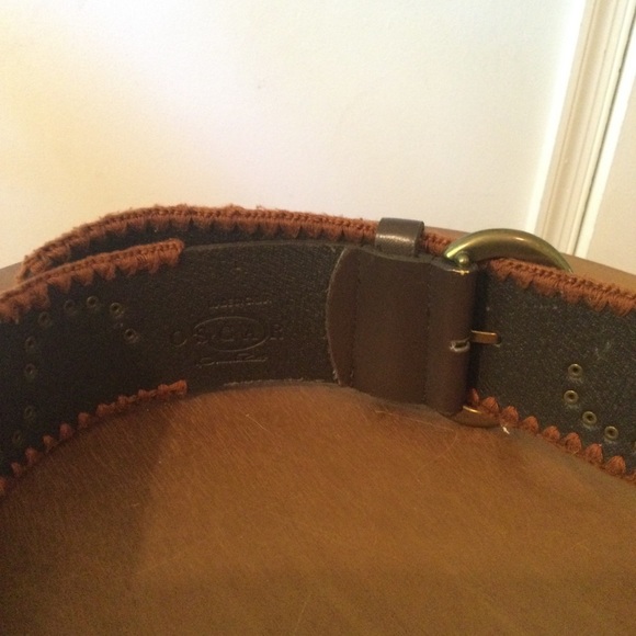 Oscar De la Renta- Vintage Wide Leather Embroidered Belt. Size OS - Picture 5 of 7